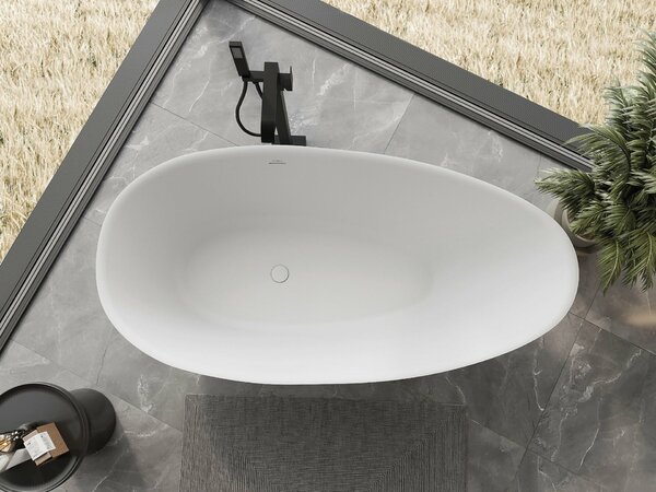Mexen Milano szabadon álló kád konglomerátumból 150 x 82 cm, fehér matt - 57301508500