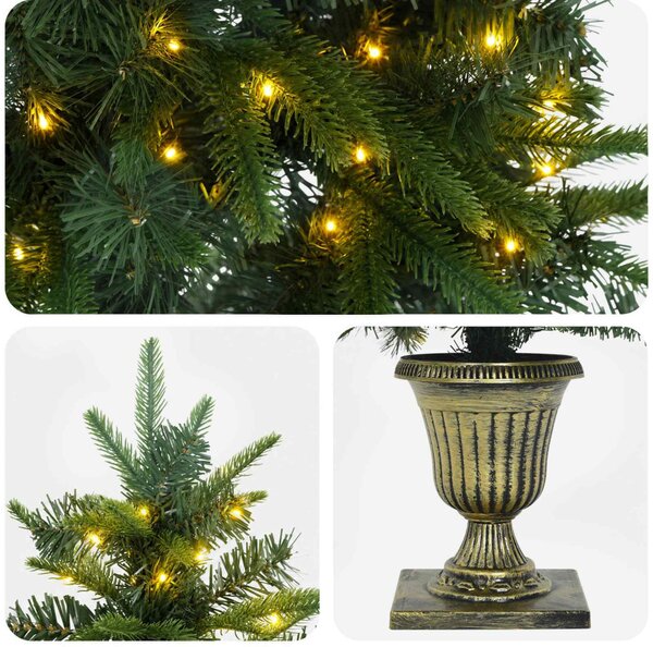 Mini Karácsonyfa 120 cm 100 LED Meleg fehér PVC és PE Zöld