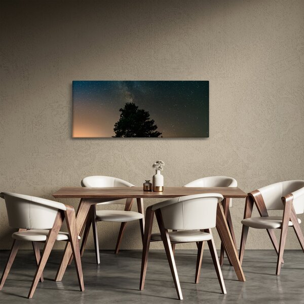 Egy éjszakai égbolt fákkal képe (120x50 cm)
