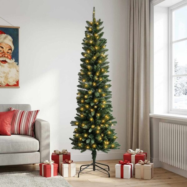 Mű Karcsú Karácsonyi Fa 210 cm 300 LED Meleg fehér PE és PVC