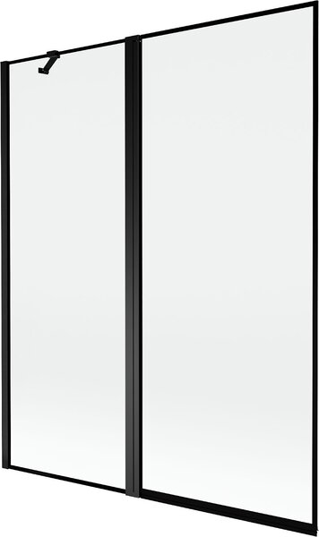 Mexen Mist kádparaván 2-szárnyú bal 140 x 150 cm, fekete keret, fekete - 8A9-140-011-70-70-L