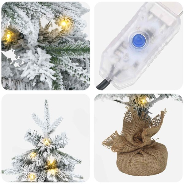 Mini Karácsonyfa 90 cm 50 LED Meleg fehér PVC és PE