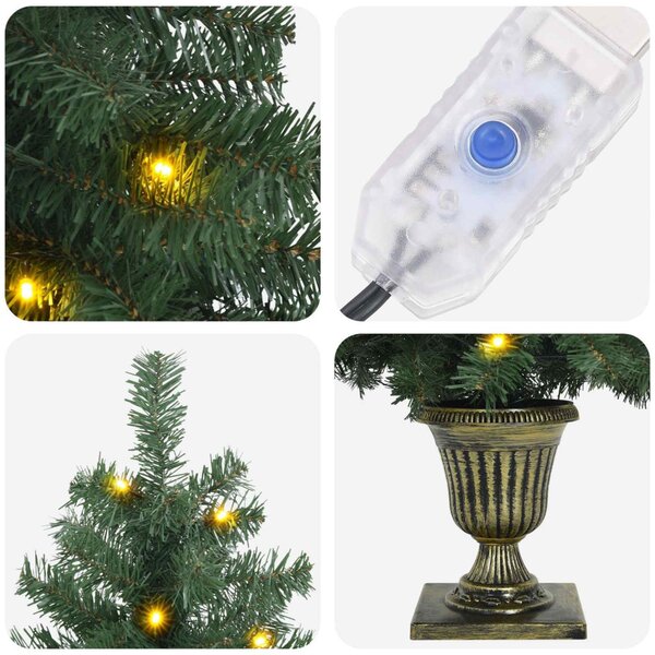 Mini Karácsonyfa 120 cm 100 LED Meleg fehér PVC Zöld