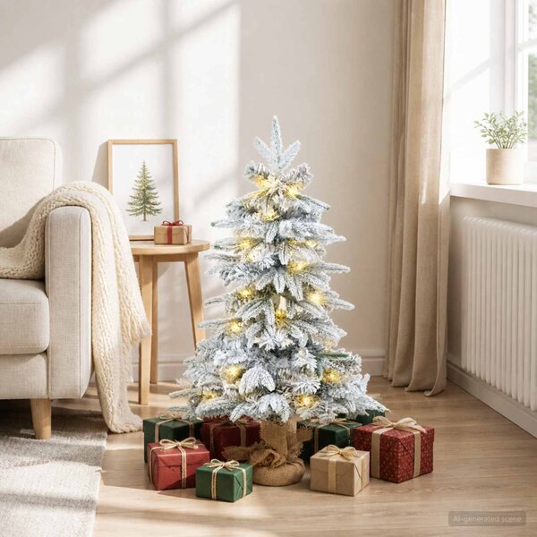 Mini Karácsonyfa 90 cm 50 LED Meleg fehér PVC és PE