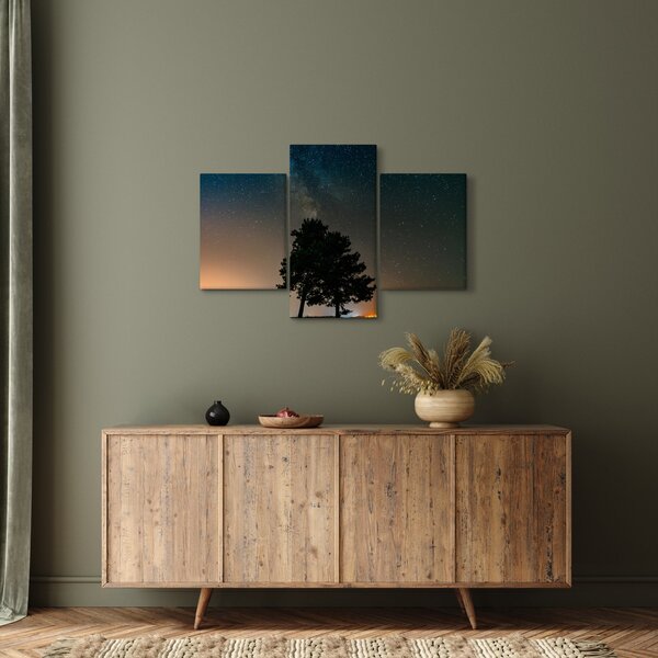 Egy éjszakai égbolt fákkal képe (90x60 cm)