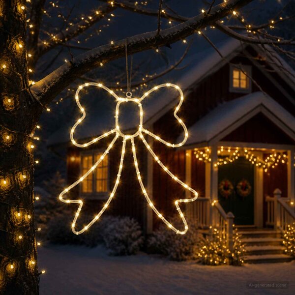 LED fénykábel masni LOVIISA 70 LED Meleg fehér 50 x 51 cm