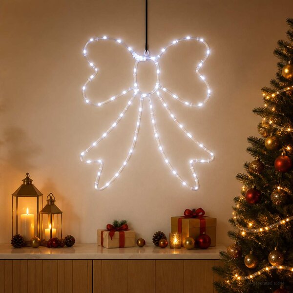 LED fénykábel masni LOVIISA 70 LED Hideg fehér 50 x 51 cm