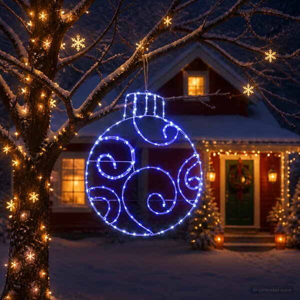 LED-es világító karácsonyi gömb LOVIISA 160 LED Kék 55 x 65 cm