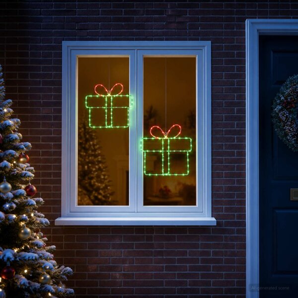 Karácsonyi világító ablakdísz sziluettek LOVIISA 2 db 160 LED