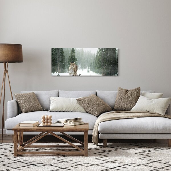 Leopárd a hóban képe (120x50 cm)