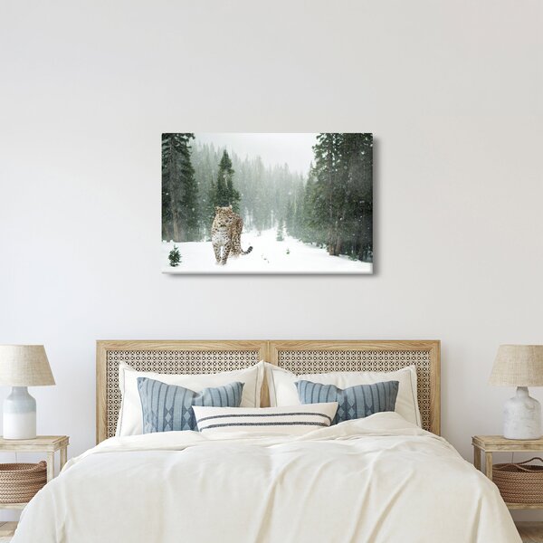Leopárd a hóban képe (90x60 cm)