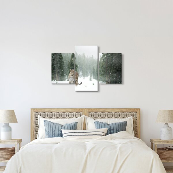 Leopárd a hóban képe (90x60 cm)