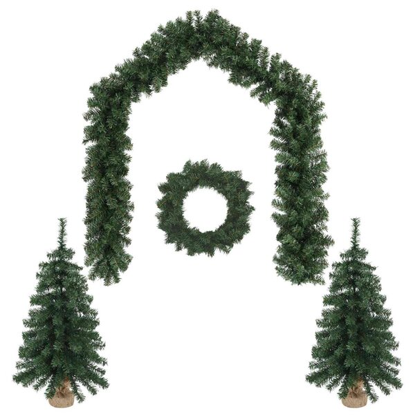 Mini karácsonyfa szett 90 cm PVC Zöld