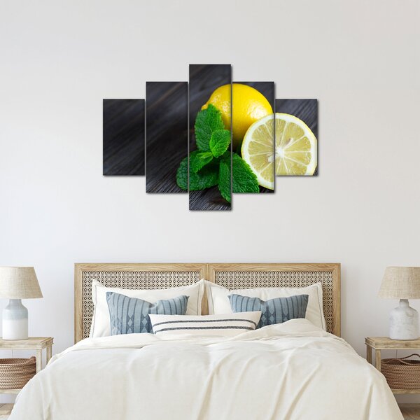 Citrom és a menta az asztalon képe (150x105 cm)