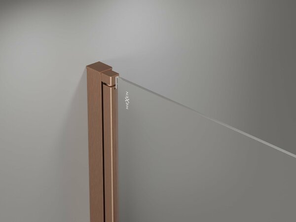 Mexen Mist 1-szárnyú kádparaván 50 x 150 cm, átlátszó, ecsetelt réz - 8A9-050-001-65-00