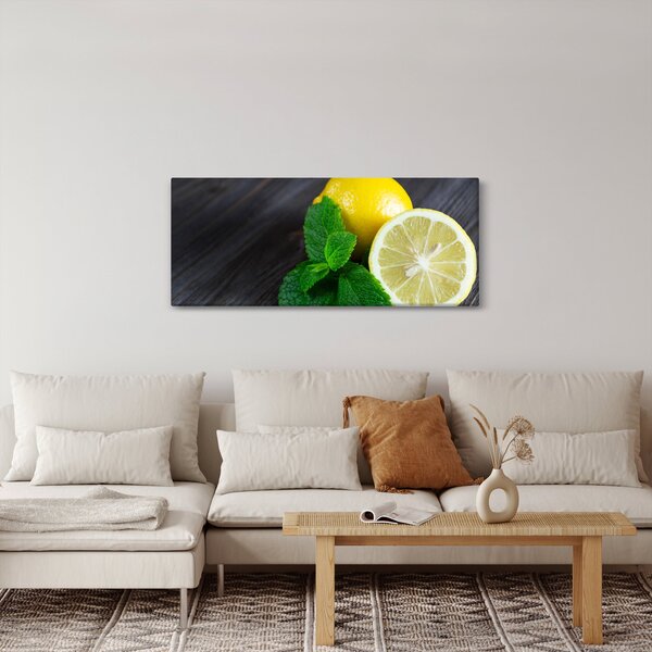 Citrom és a menta az asztalon képe (120x50 cm)