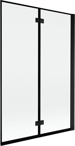 Mexen Mist kétszárnyú jobboldali fürdőszobai paraván 120 x 150 cm, fekete keret, fekete - 8A9-120-002-70-70-P