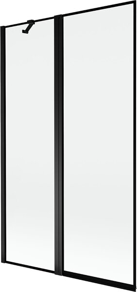 Mexen Mist 2-szárnyú balra nyíló kádparaván 110 x 150 cm, fekete keret, fekete - 8A9-110-011-70-70-L