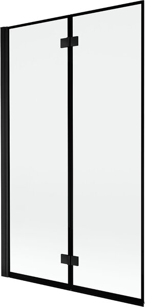 Mexen Mist kétszárnyú bal oldali fürdőkádfal 110 x 150 cm, fekete keret, fekete - 8A9-110-002-70-70-L