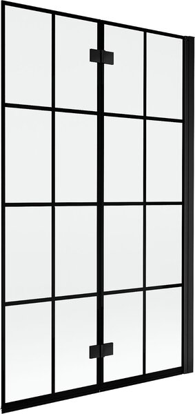 Mexen Mist 2-szárnyú jobbos zuhanyparaván 110 x 150 cm, fekete rács, fekete - 8A9-110-002-70-77-P