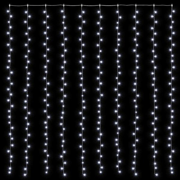 Fényfüggöny 300 LED Hideg fehér 300 x 300 cm