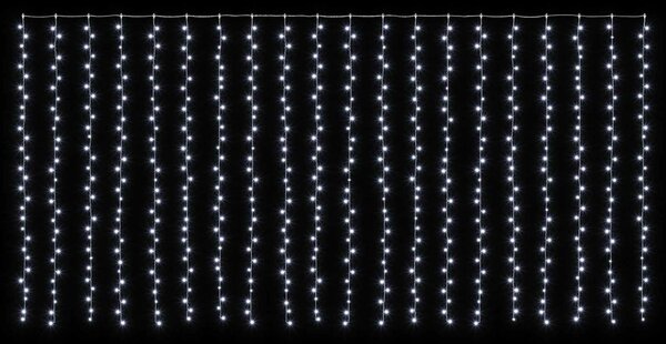 Fényfüggöny 600 LED Hideg fehér 600 x 300 cm