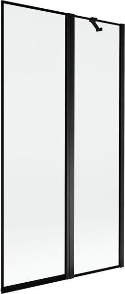 Mexen Mist kádparaván, 2-szárnyas, jobb oldali, 100 x 150 cm, fekete keret, fekete - 8A9-100-011-70-70-P
