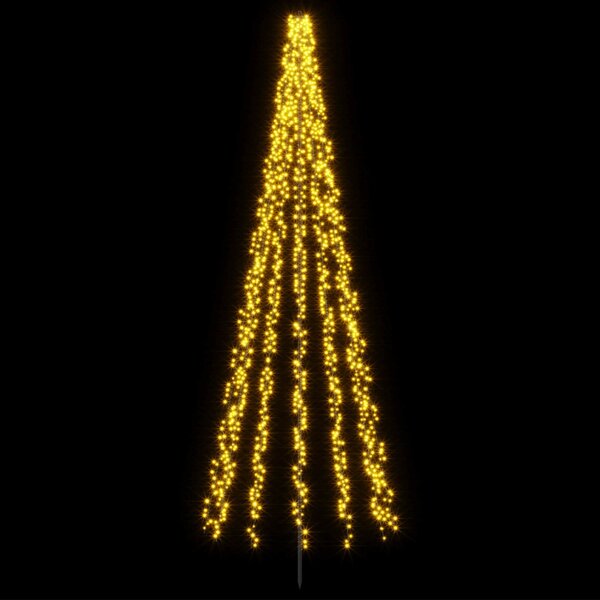 LED Karácsonyi Fenyő 385 cm 2460 LED Meleg fehér Acél Fekete