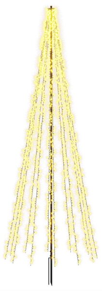 LED Karácsonyi Fenyő 385 cm 2460 LED Meleg fehér Acél Fekete
