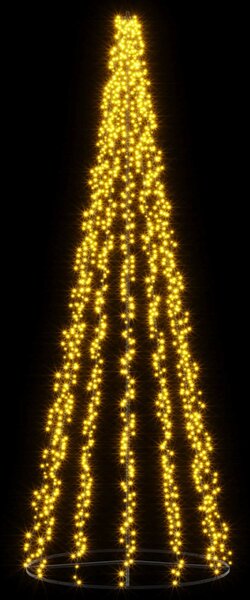 LED Karácsonyi Fenyő 385 cm 2460 LED Meleg fehér Acél Fekete