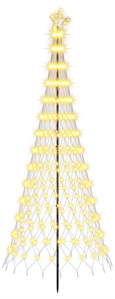 LED Karácsonyi Fenyő 250 cm 290 LED Meleg fehér Vas Fekete