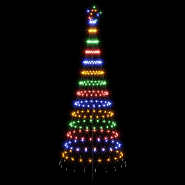 LED Karácsonyi Fenyő 250 cm 290 LED Többszínű Vas Fekete