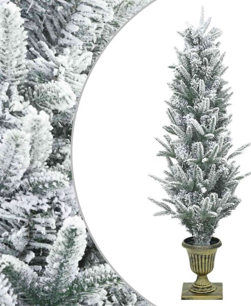 Mini Karácsonyfa 120 cm PVC és PE Zöld és Fehér