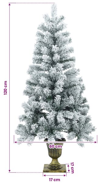 Behavazott mini karácsonyfa 120 cm PVC Zöld és Fehér