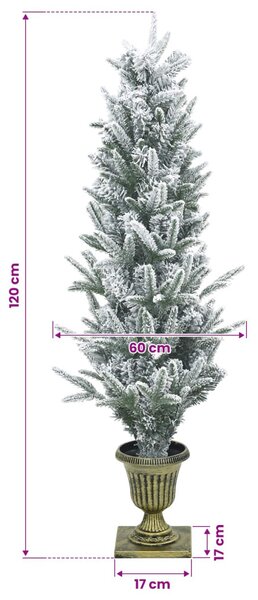 Mini Karácsonyfa 120 cm PVC és PE Zöld és Fehér