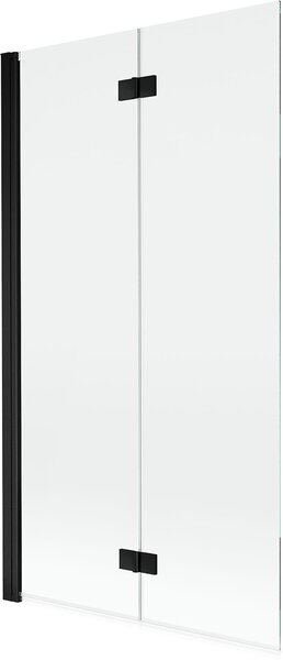 Mexen Mist kétszárnyú bal oldali fürdőszobapanel 100 x 150 cm, átlátszó, fekete - 8A9-100-002-70-00-L