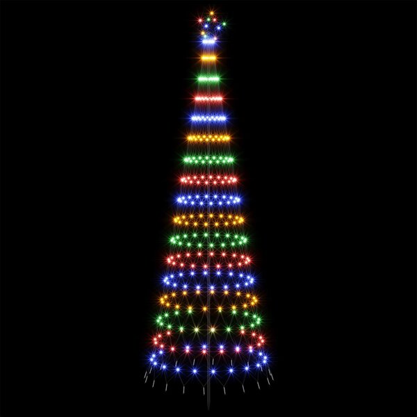 LED Karácsonyi Fenyő 300 cm 350 LED Többszínű Vas Fekete