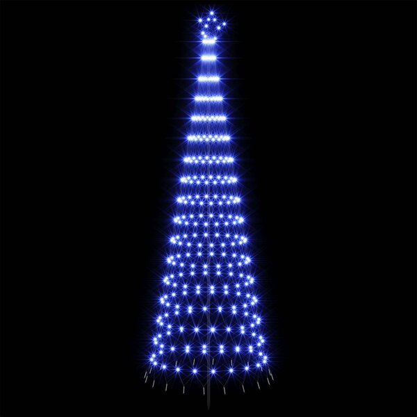 LED Karácsonyi Fenyő 300 cm 350 LED Kék Vas Fekete