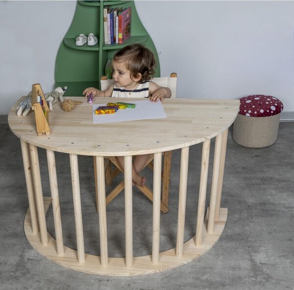 Fehér-natúr színű gyerek fotel Montessori – Little Nice Things
