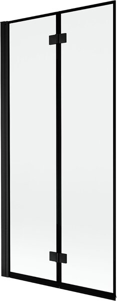 Mexen Mist kétszárnyú balos fürdőkádparaván 90 x 150 cm, fekete keret, fekete - 8A9-090-002-70-70-L