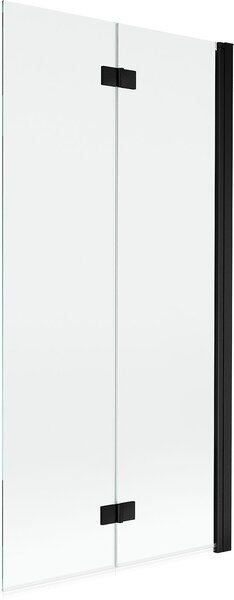 Mexen Mist kétszárnyas kádparaván, jobb 90 x 150 cm, átlátszó, fekete - 8A9-090-002-70-00-P