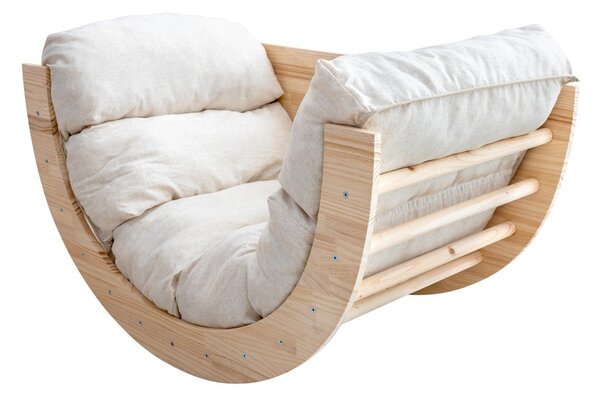 Fehér-natúr színű gyerek fotel Montessori – Little Nice Things