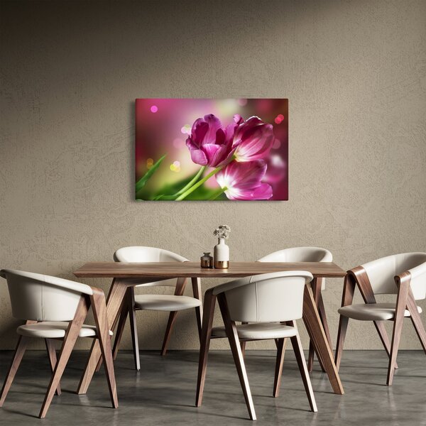Rózsaszín tulipánok képe (90x60 cm)