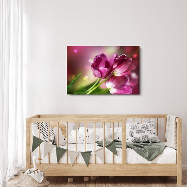 Rózsaszín tulipánok képe (90x60 cm)