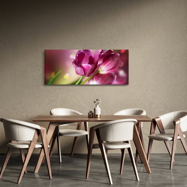 Rózsaszín tulipánok képe (120x50 cm)