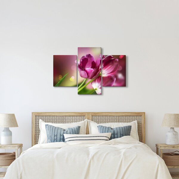 Rózsaszín tulipánok képe (90x60 cm)