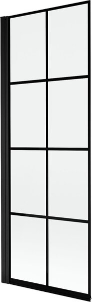 Mexen Mist 1-szárnyú bal fürdőkád paraván 70 x 150 cm, fekete rácsos, fekete - 8A9-070-001-70-77-L