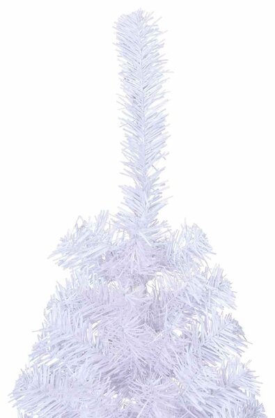 Fehér PVC fél műkarácsonyfa állvánnyal 150 cm