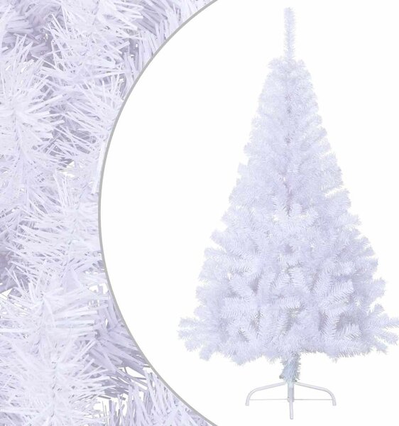 Fehér PVC fél műkarácsonyfa állvánnyal 150 cm