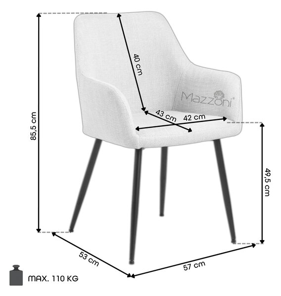 MAZZONI EXPORT VERA Terrakotta (Basel 44 szövet) - MODERN KÁRPITOZOTT KAGYLÓSZÉK LOFT STÍLUSÚ NAPPALIBA/ÉTKEZŐBE